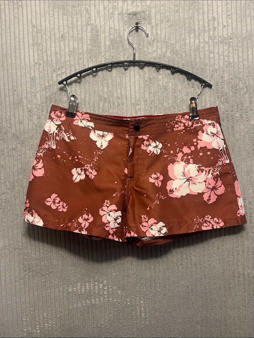 Foursquare Floral Brown and Pink Women's Bermuda Shorts 30